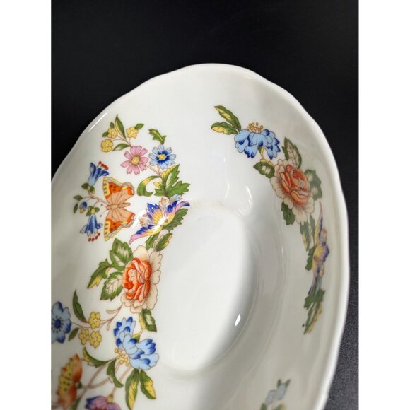 Aynsley Cottage Garden Bone China Egg Shaped Bowl Trinket Dish Floral Design - Picture 7 of 16